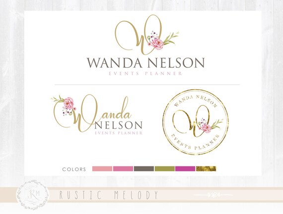 Floral Logo Florist Logo Photography Logo Design Boutique Logo Etsy