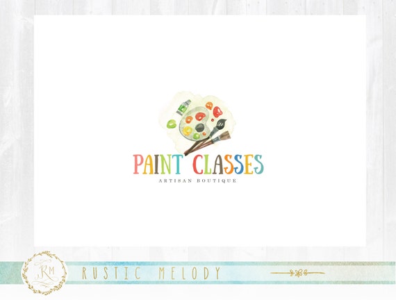 Art Logo Design Kids Art Classes Logo Paint Brush Logo Etsy