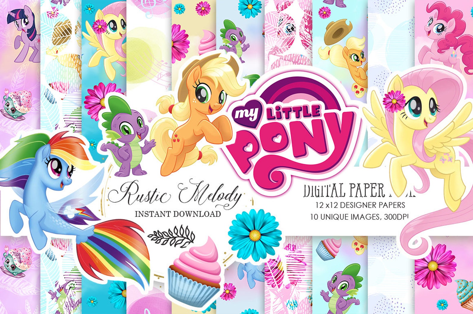 Seamless Pony Digital Paper Digital Pattern My Little Pony | Etsy