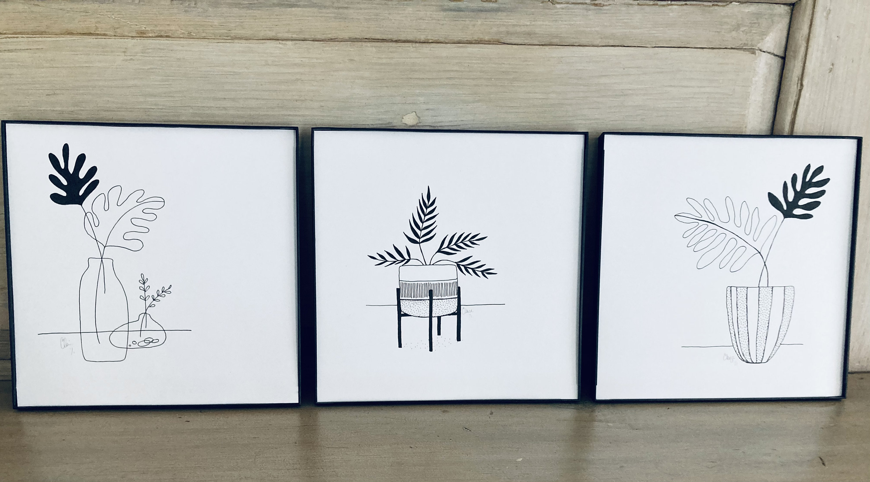 419M Framed Original Pen and Ink Abstract Botanical Art | Etsy