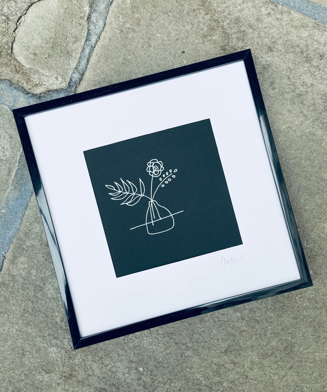 Framed Original Pen and Ink Abstract Botanical Art - Etsy