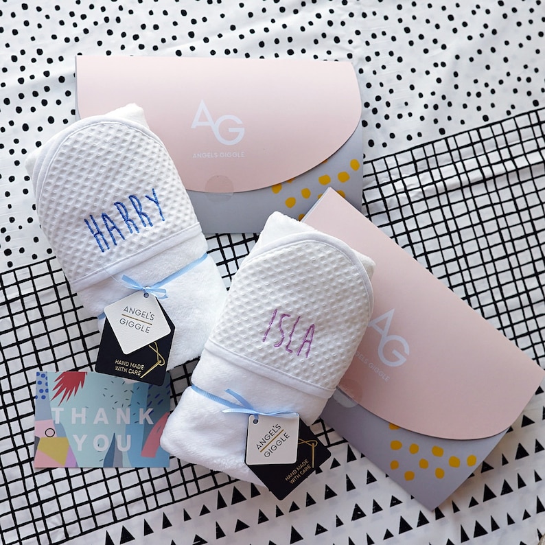 Personalised Baby Hooded Towel/ White Baby Hooded Towel Etsy