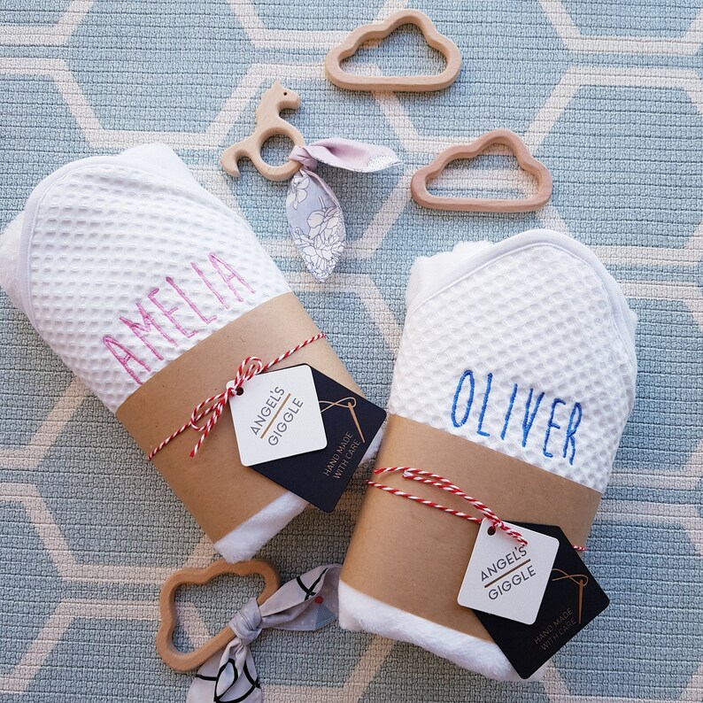 Personalised Baby Hooded Towel/ White Baby Hooded Towel Etsy