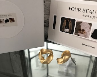Gold twisted earrings - Gold effect jewellery- Alloy Gold earrings- Costume jewellery