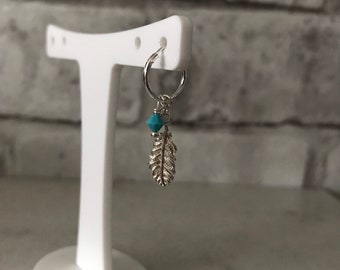 Helix Earring. Helix piercing. Cartilage piercing. Cartilage earring. Feather hoop. Helix feather