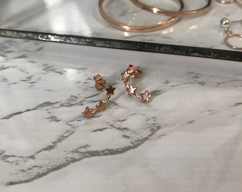 Rose Gold Star bright Earrings