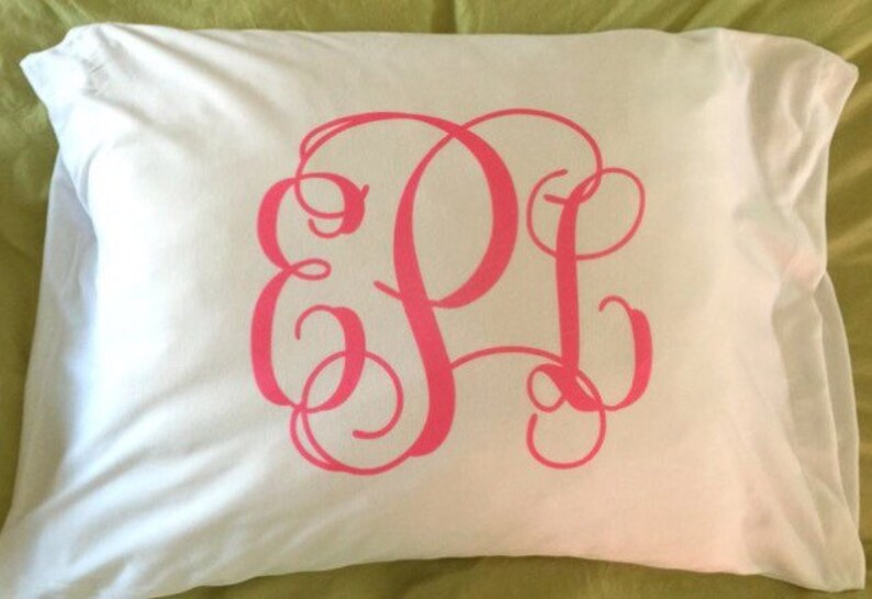 Monogram pillow case custom initial pillow cover Etsy