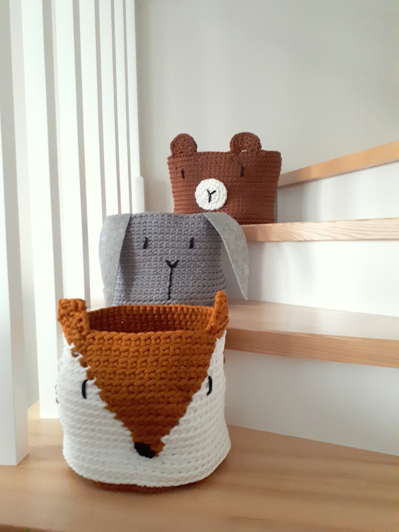 Bunny Toy Storage Basket Woodland Nursery Decor Rabbit Toy Etsy