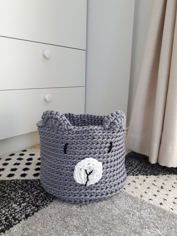 grey toy storage basket