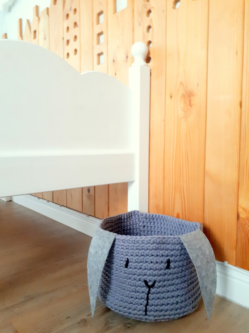 Bunny Toy Storage Basket Woodland Nursery Decor Rabbit Toy Etsy