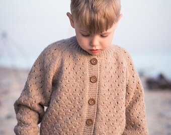 Alpaca Wool Sweater - Grandma's Hug /  Toddler Cardigan / Girl Cardigan / Baby Cardigan / Baby Sweater / Boy cardigan