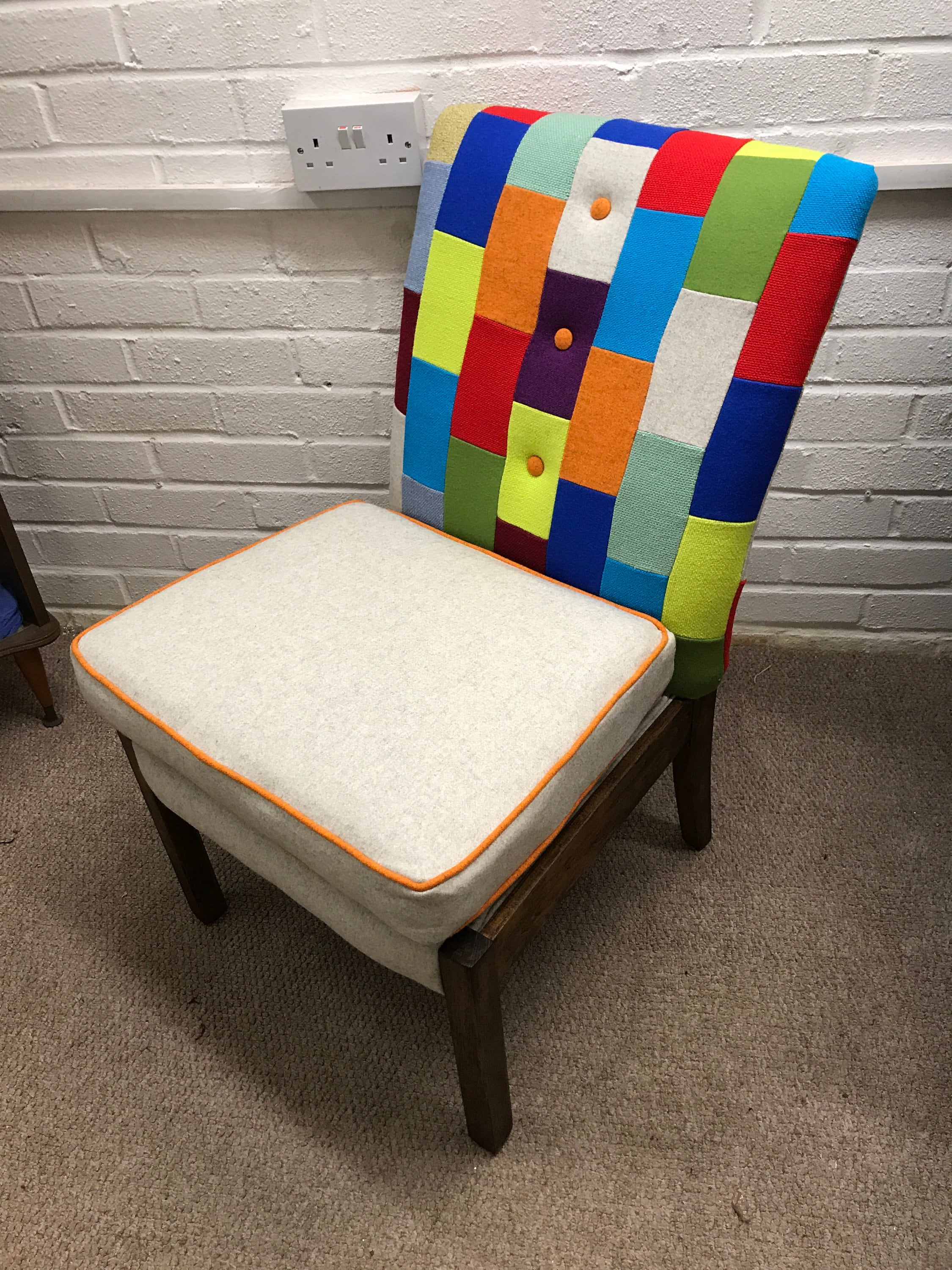 Vintage Small Bedroom Chair Reupholster in Bright Patchwork Etsy UK