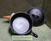 Unmarked Raised 8 Cast Iron Chicken Fryer DeepSkillet With Lid Circa Early 1900s Vintage