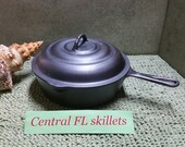 Ozark Crescent Cast Iron Chicken Fryer with Beehive Lid Bruised But Not Broken Circa 1901 to 1936 Vintage