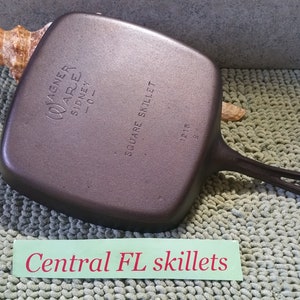 Vintage Cast Iron Square Skillet 101/4 Used heavy Duty No Brand Name