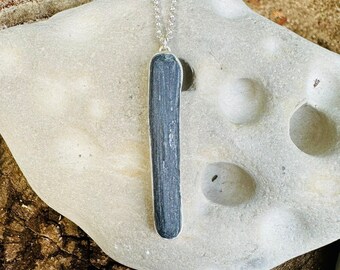 Dark Gray Maine Beach Stone Pendant