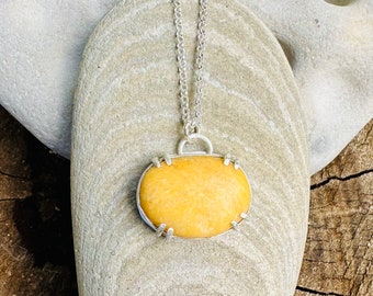 Yellow Beach Stone Pendant