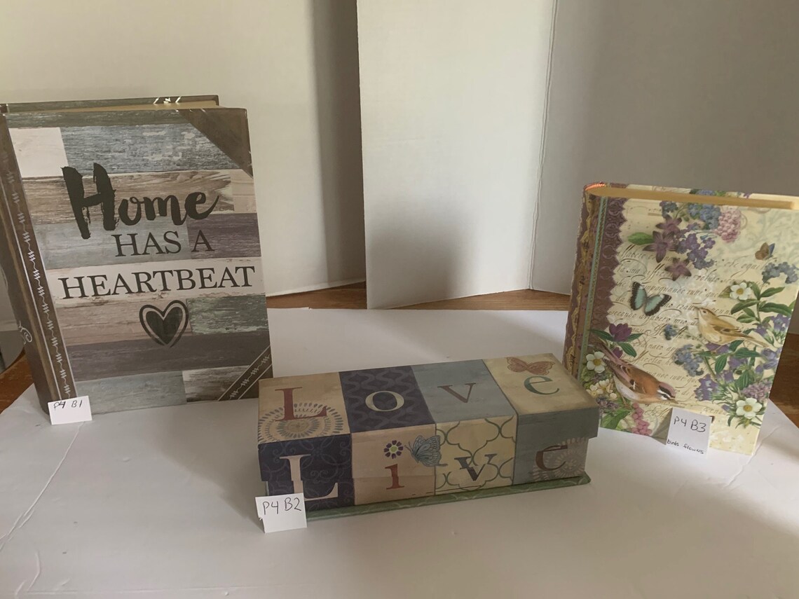 Decorative Boxes 1 Paper Mache Hinged Boxes and Book Etsy