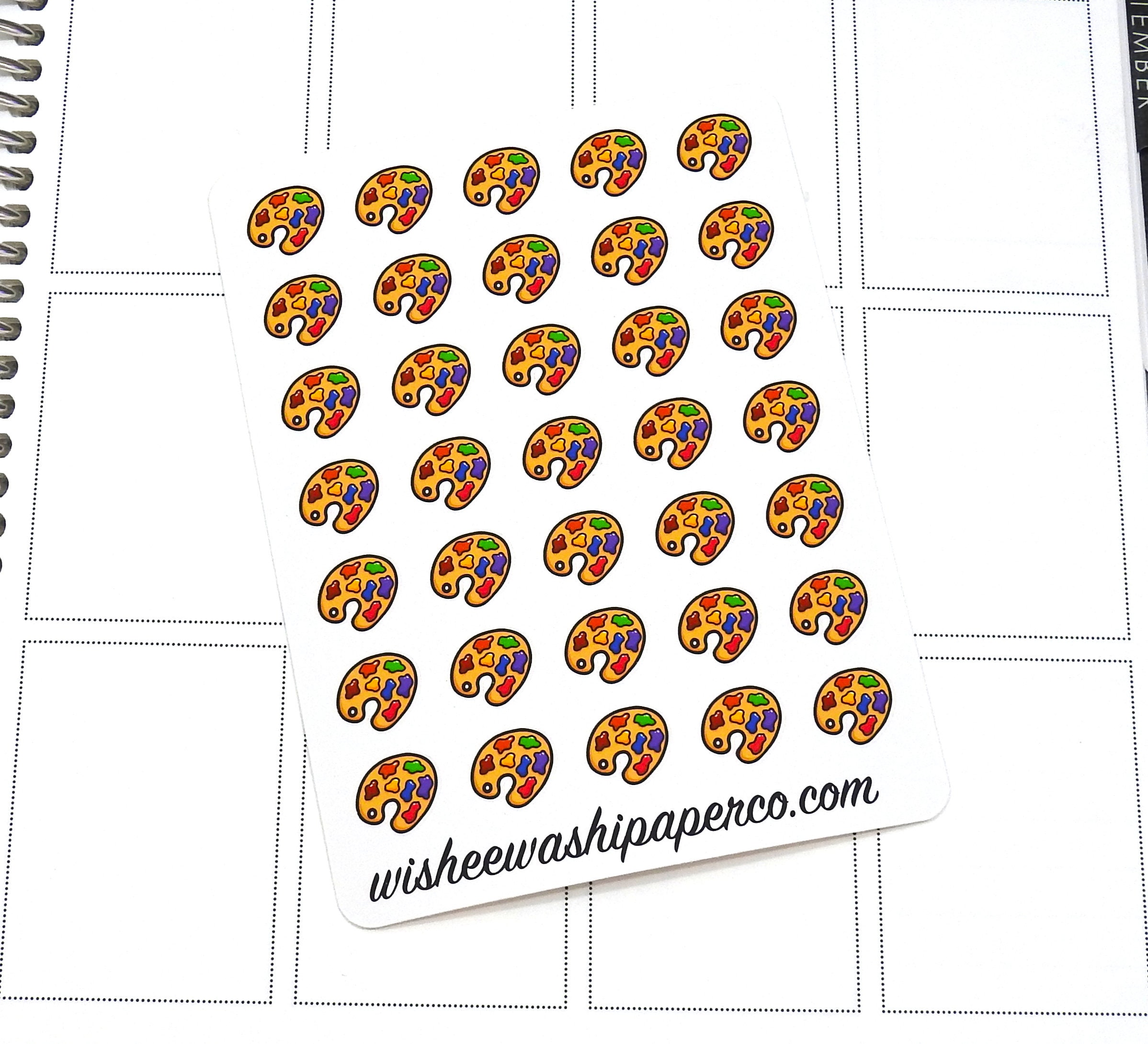 Mini Art Palette Stickers Art Doodle Stickers Planner Etsy