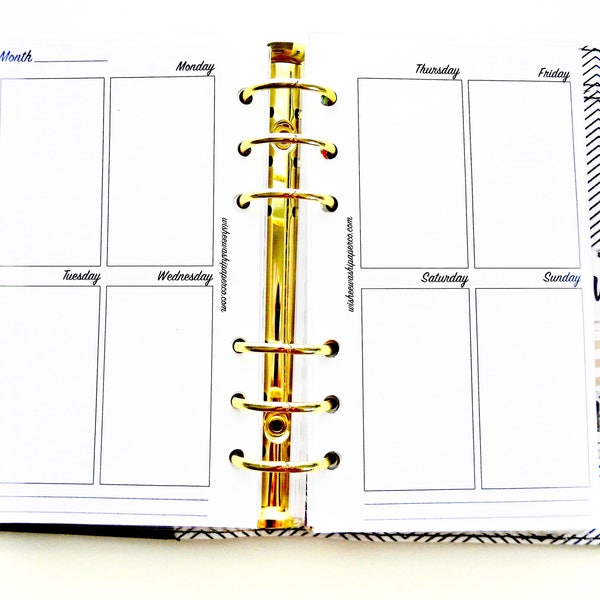 Personal Planner Inserts - Large Vertical Inserts - Week at a Glance Insert - Personal Planner - Planner Inserts