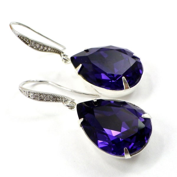 Glitter Earrings in Purple