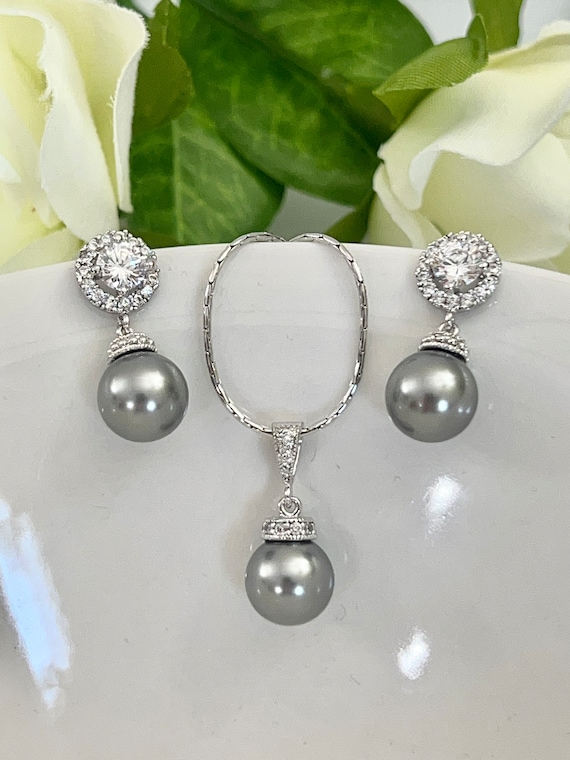 grey dress earrings Annoushka White Gold, Diamond And Pearl Earrings - Gold