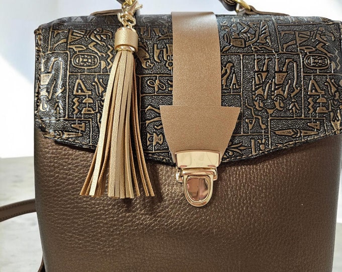 Handmade multi strap crossbody bag shoulder bag handbag backpack medium size faux leather gifts for her Mother's Day gifts