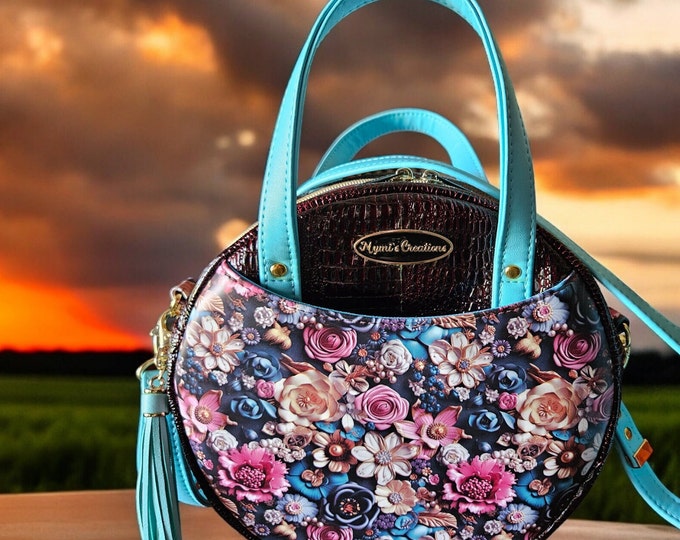 Handmade to order handbags, crossbody bags, totes, backpacks, money organizers, embroidered on request, round bag, Mother's Day gifts