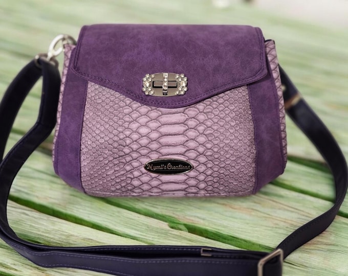 Handmade Purple crossbody bag, shoulder bag gifts for her, Mother's Day gifts
