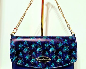 Handmade crossbody money organizer purse shoulder bag embroidered faux leather wristlet gift for her Mother's Day gifts