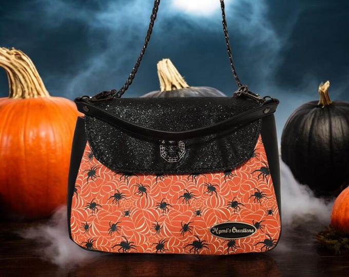 Handmade crossbody bag shoulder bag purse Halloween spiders' seasonal gifts, Mother's Day gifts