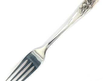 International Silver Iris Sterling Silver Fork Pierced 7 1/4 " No Mono