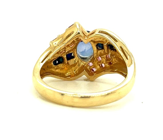 Vintage 10k Ring with Multicolored Spinel Stones … - image 6