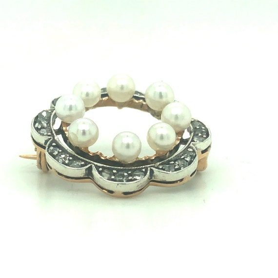 Pin With Natural fresh Water Pearls And Old Mine … - image 3