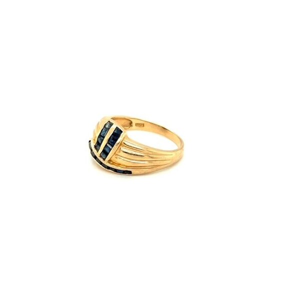 Vintage 14k Yellow Gold Sapphire Ring Size 7 1/4 - image 2