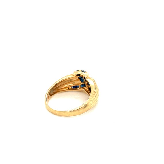 Vintage 14k Yellow Gold Sapphire Ring Size 7 1/4 - image 4