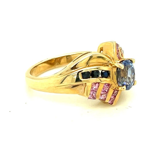 Vintage 10k Ring with Multicolored Spinel Stones … - image 2