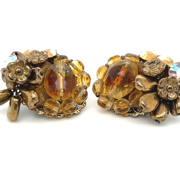 Hattie Carnegie Costume Jewelry Clip On Earrings