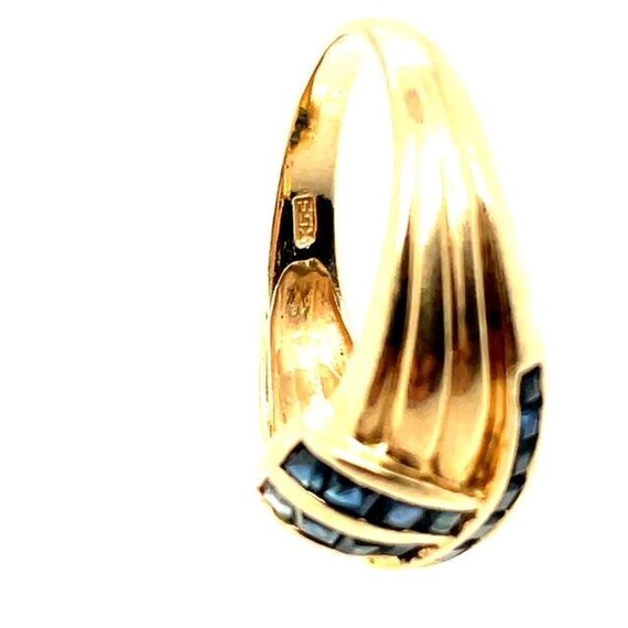 Vintage 14k Yellow Gold Sapphire Ring Size 7 1/4 - image 9