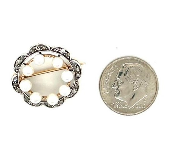 Pin With Natural fresh Water Pearls And Old Mine … - image 7