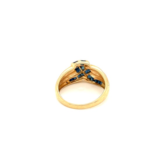 Vintage 14k Yellow Gold Sapphire Ring Size 7 1/4 - image 5