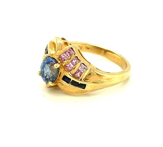Vintage 10k Ring with Multicolored Spinel Stones … - image 3