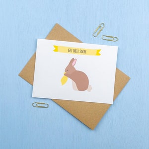 Bunny rabbit get well soon card
