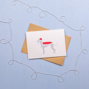 Whippet Santa- Weihnachtsgrußkarte