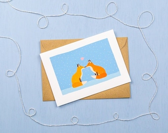 Fox in the snow- Christmas greetings card