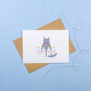 Cat with the cream- cat birthday card
