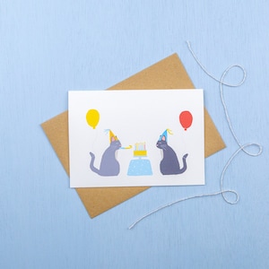 Cat birthday party card