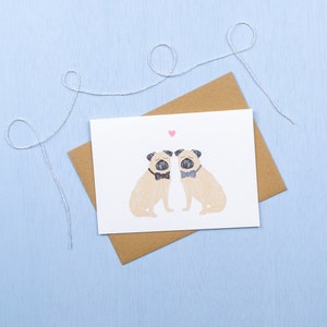 Mops- Männchen Hochzeit | Glückwunschkarte zur Hochzeit mit Gay