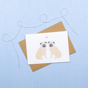 Hochzeitskarte Mops weiblich | Fröhliche Hochzeit | Lesbische Glückwunschkarte zur Hochzeit