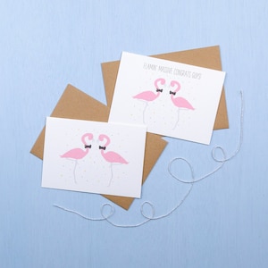 Flamingo-Männchenhochzeit | gleichen Geschlechts | Glückwunschkarte zur Hochzeit mit Gay